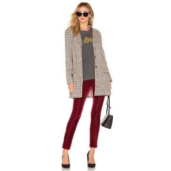 REVOLVE Lovers + Friends Burgundy Clair Velvet High-Waisted Legging Size 26" / US 2 / IT 38 - 2 Thumbnail