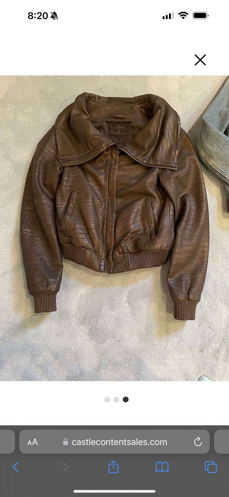 Allsaints Allsaints - Brown/Black Leather Bomber Jacket Size S / US 4 / IT 40 - 1 Thumbnail