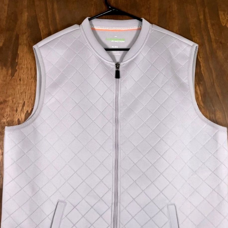 Haggar Haggar Mens Vest Gray In Motion Jacket Zip Pockets Wind-Resistant Water-Resistant Quilted Polyester XL Casual Outdoor Golf Hiking Size US XL / EU 56 / 4 - 2 Thumbnail