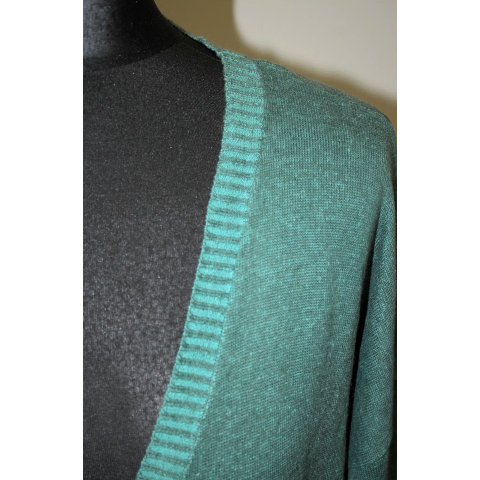 Vintage Gudrun Sjoden Womens Cardigan Jumper L Green Linen Cotton JW-OFFICIAL 90s? Size L / US 10 / IT 46 - 3 Thumbnail