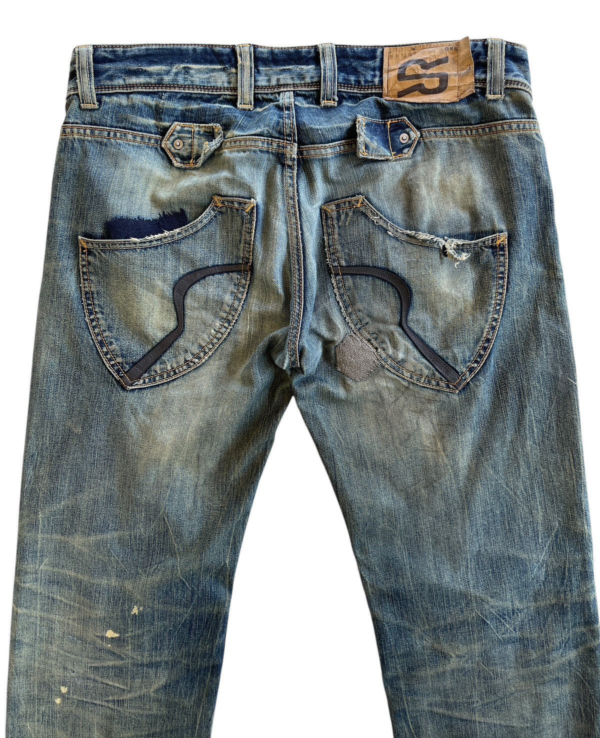 Japanese Brand Rag Recycle Dirty Distressed Jeans Size US 35 - 4 Thumbnail