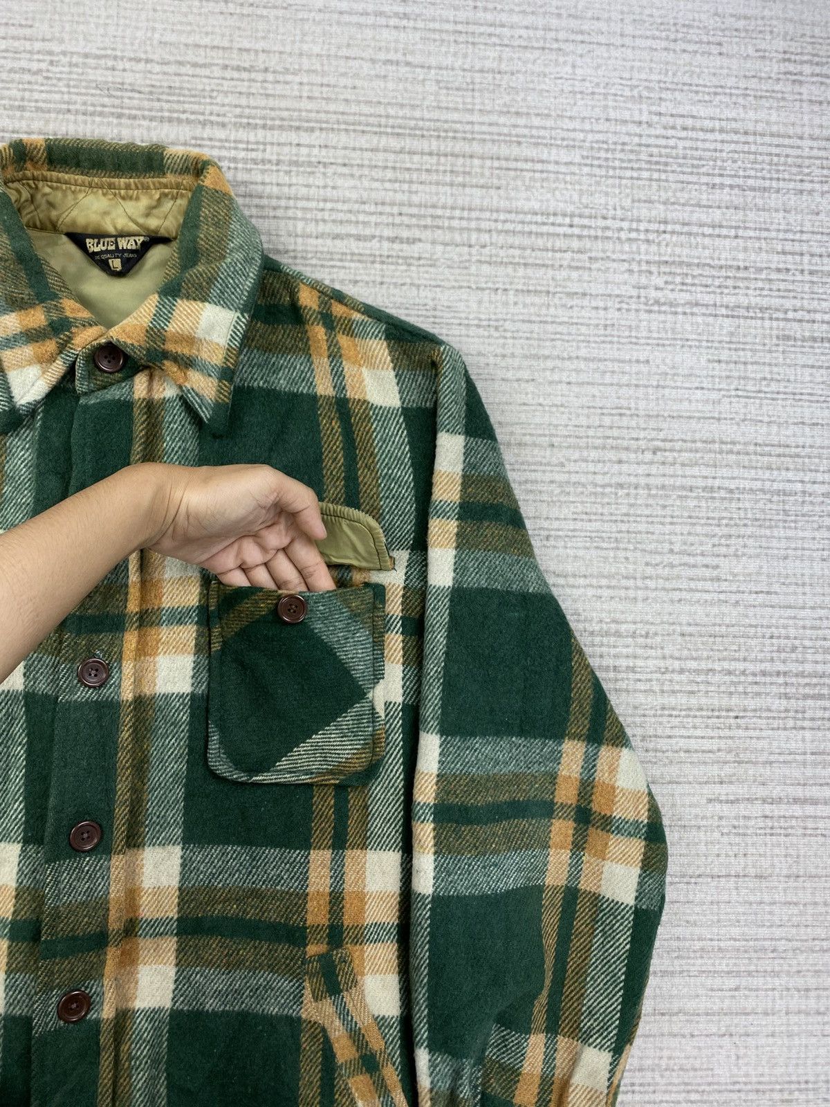 If Six Was Nine × Japanese Brand × Vintage Vintage Blue Way Checked Flannel Button Wool Jacket Size US M / EU 48-50 / 2 - 8 Thumbnail