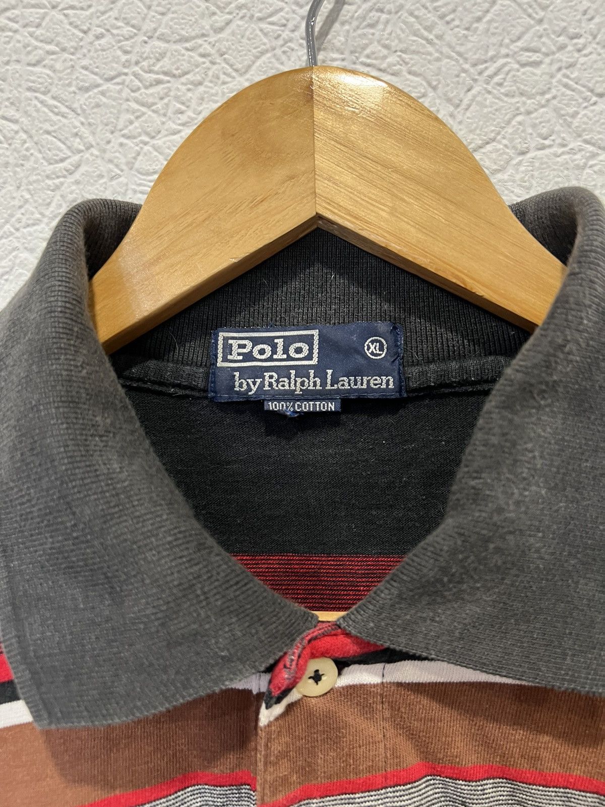 Vintage Vintage 90’s Distressed Polo Ralph Lauren Polo Shirt Striped Size US XL / EU 56 / 4 - 3 Thumbnail