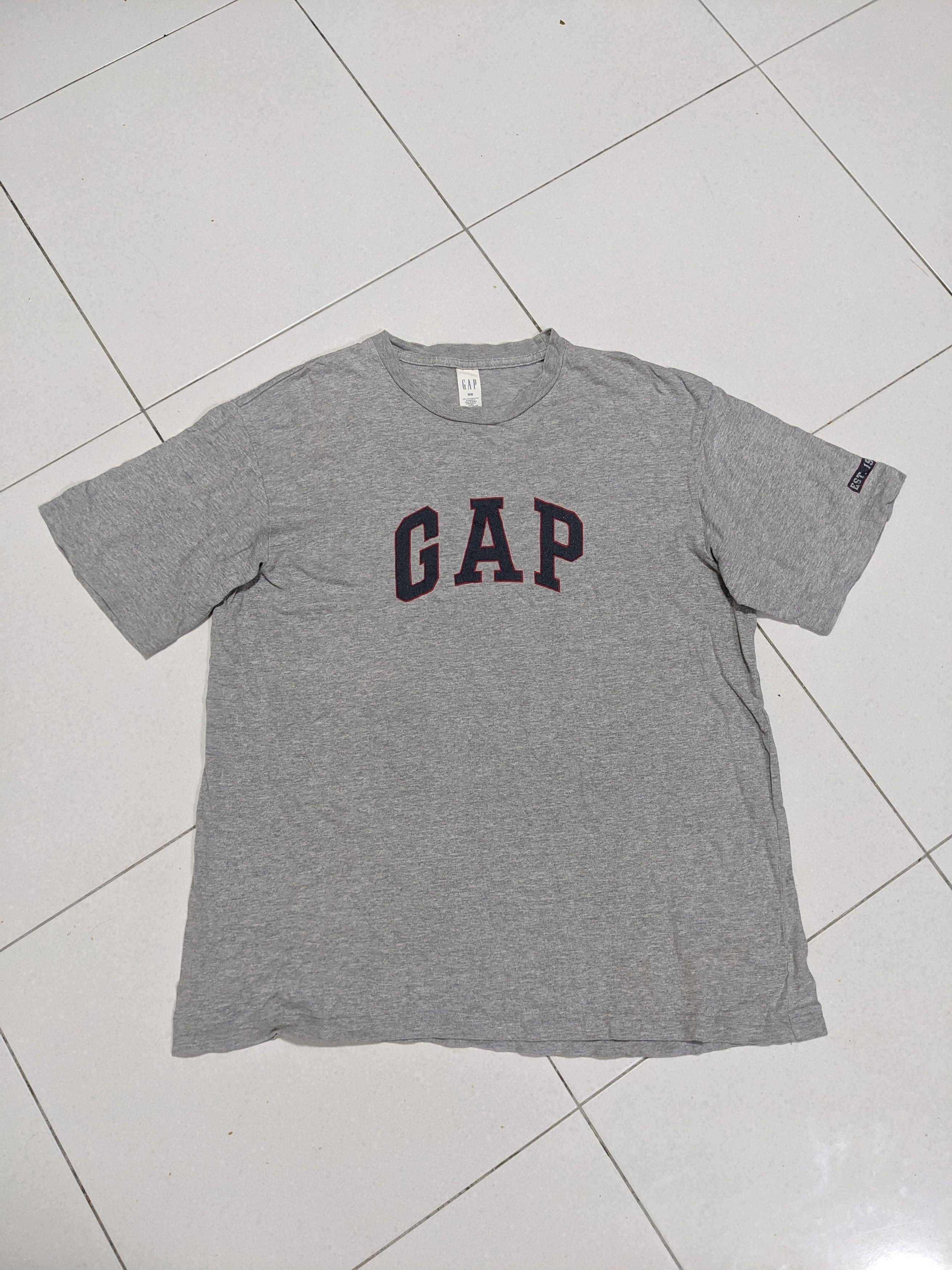 Gap Vintage Gap T Shirt Mens M Gray Spellout USA Made Y2K Faded | Grailed