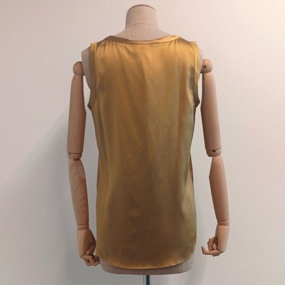 Lafayette 148 LAFAYETTE 148 Perla Luxe Silk Charmeuse Blouse - Gold Size S / US 4 / IT 40 - 6 Thumbnail