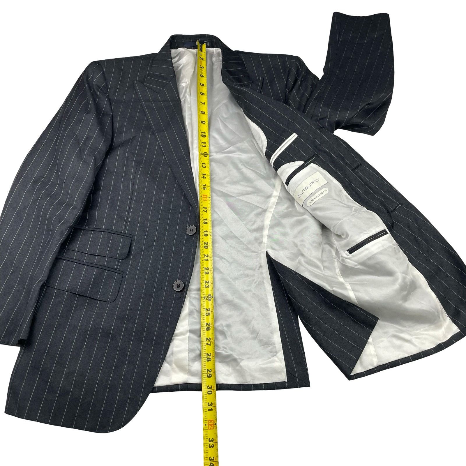 Suitsupply SuitSupply Men’s Washington SB 100% Wool Slim Fit Blazer Gra Size 42R - 8 Thumbnail