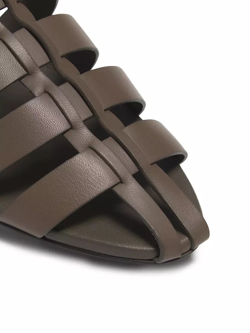 Loro Piana o1srvl11e0225 Kaede Leather Sandals in Beige Size US 10 / IT 40 - 5 Thumbnail