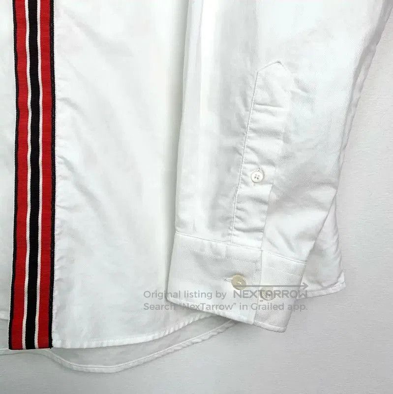 Burberry Burberry White Cotton Women's Shirt with Stripe. Size L / US 10 / IT 46 - 4 Thumbnail
