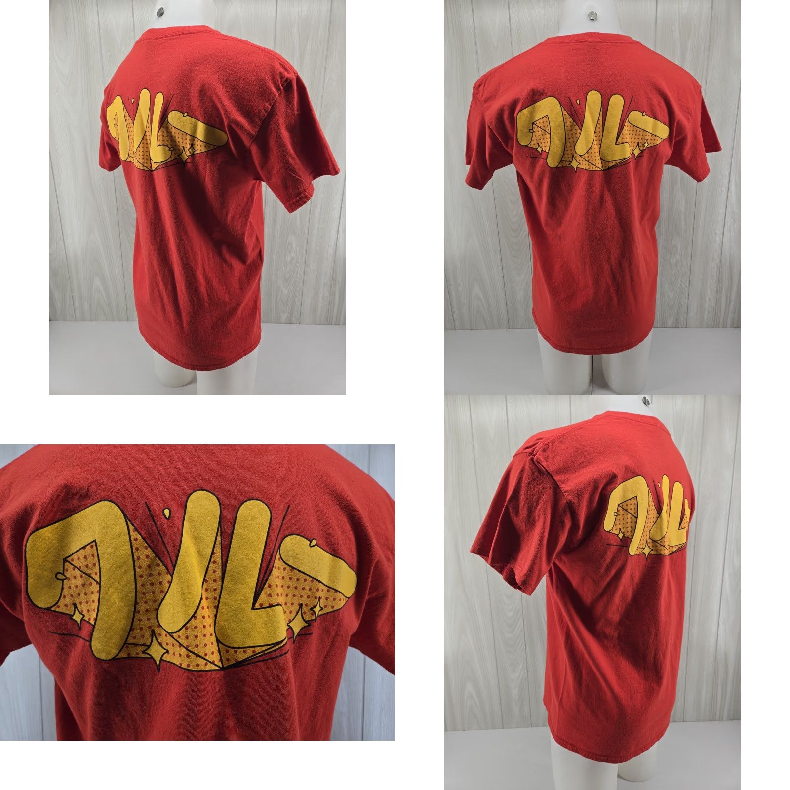 Gildan VINTAGE WCDonalds Shirt Mens LARGE Red Anime Crew Member Japanese Graphic Tee Size US L / EU 52-54 / 3 - 8 Thumbnail