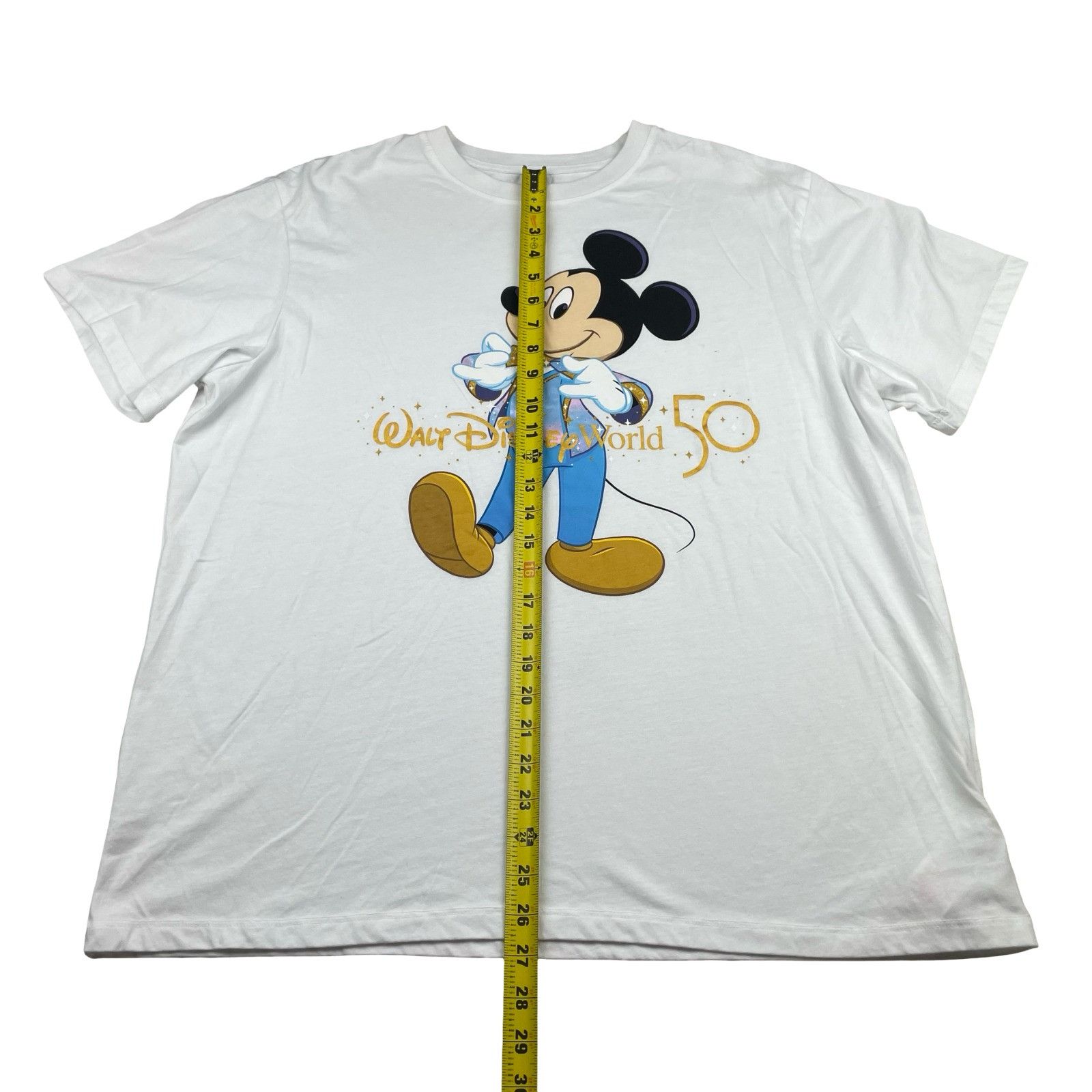 Disney Walt Disney World 50th Anniversary Gold Glitter Mickey S/S T Size US XL / EU 56 / 4 - 5 Thumbnail