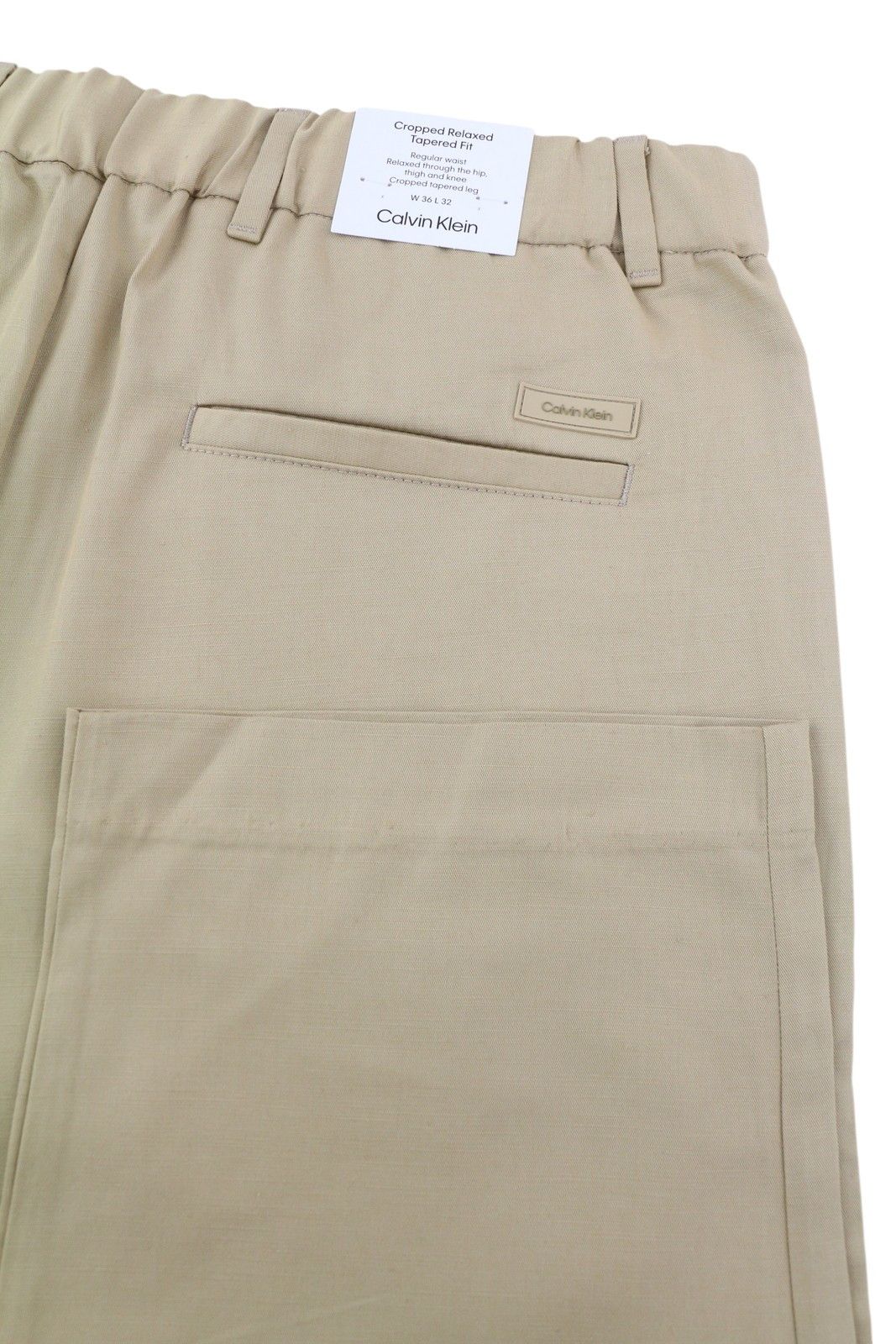Calvin Klein DYED TENCEL TAPERED W36/L32 Brown Linen Trousers 85160 Size US 36 / EU 52 - 7 Thumbnail