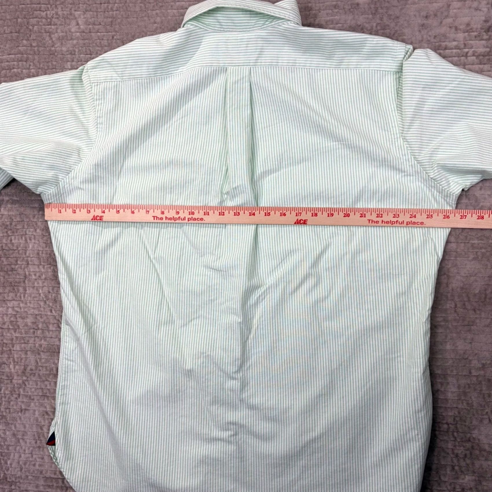 Ralph Lauren Ralph Lauren Mens XL Classic Fit Button Down Shirt Green White Stripe Cotton Size US XL / EU 56 / 4 - 6 Thumbnail