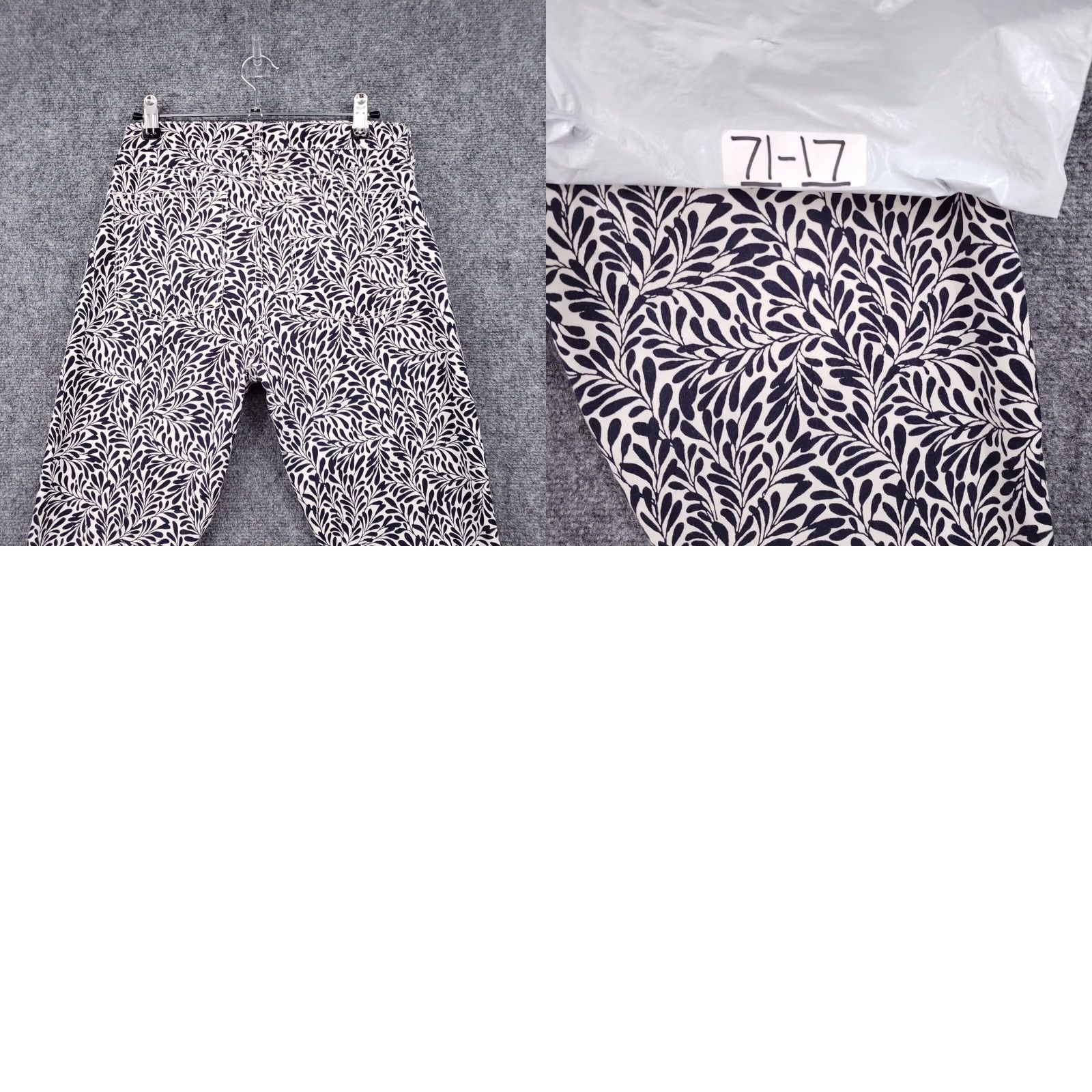 J.Crew J.CREW Pants Womens 29 Blue Mid Rise Slim Toothpick Floral Ankle Stretch Trouser Size 29" - 10 Thumbnail