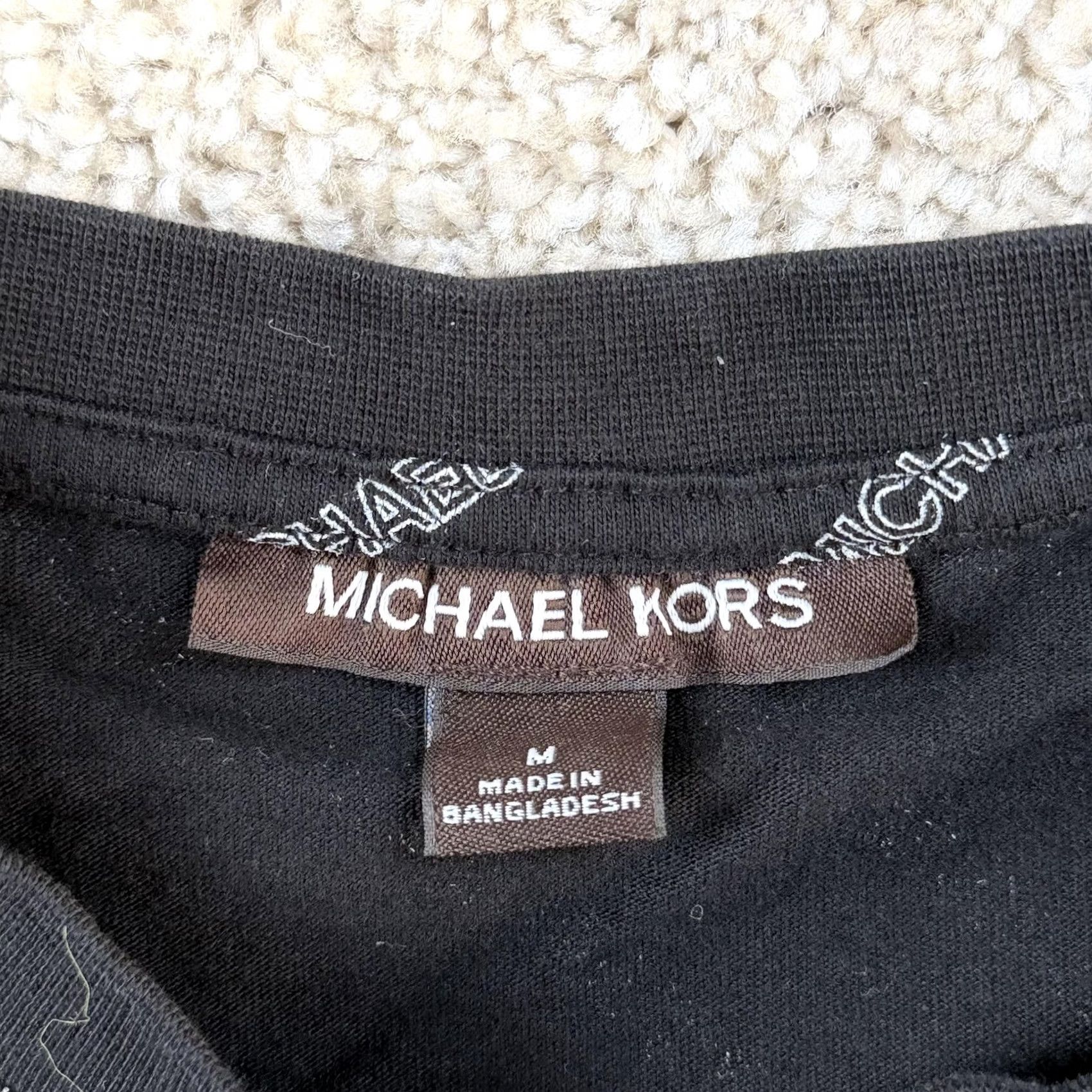 Michael Kors Michael Kors Shirt Mens Medium Black Allover Designer Logo Graphic Tee T-Shirt Size US M / EU 48-50 / 2 - 3 Thumbnail