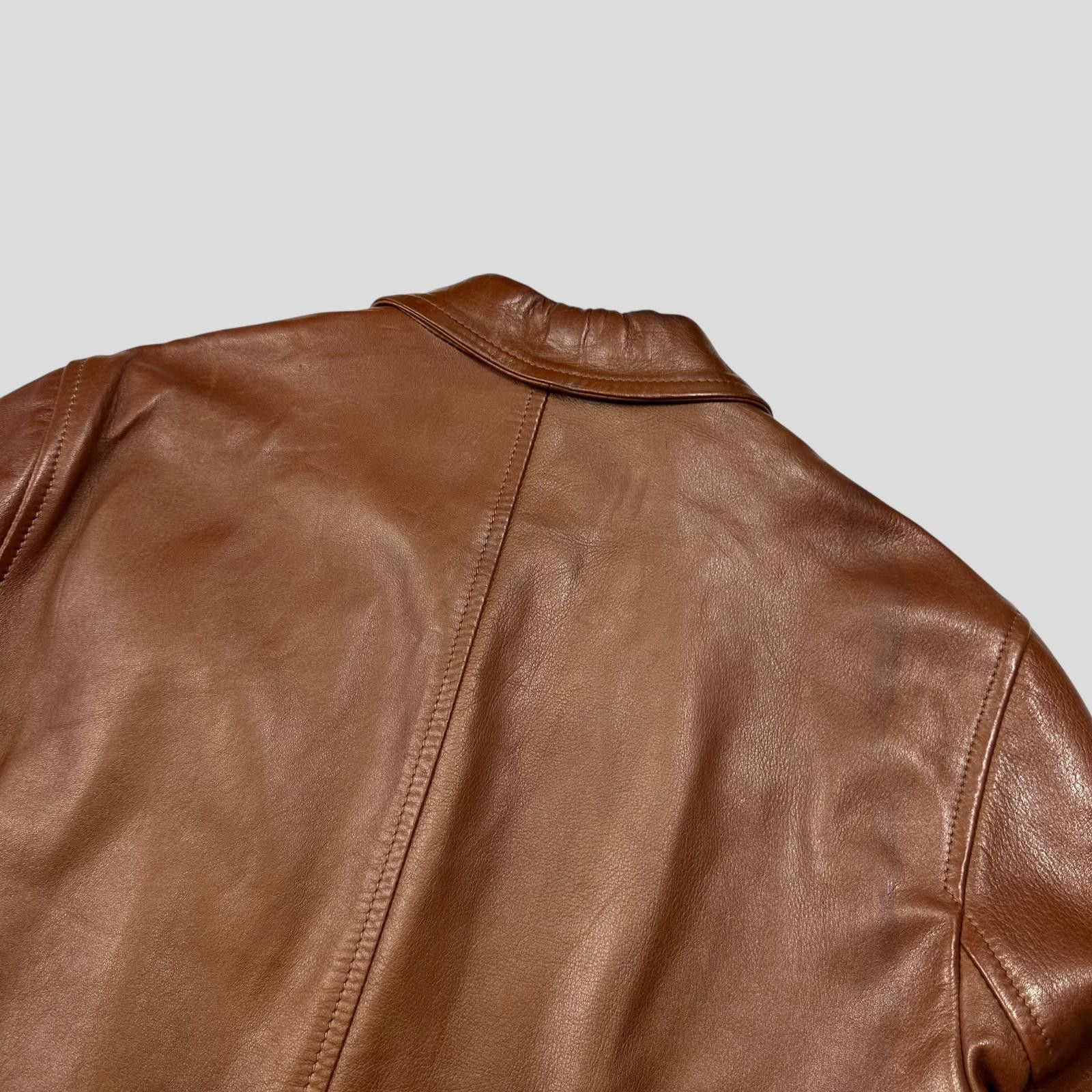 Prada Prada Milano FW98 Whiskey Leather Lined Zip Work Jacket IT50 Size US L / EU 52-54 / 3 - 9 Thumbnail