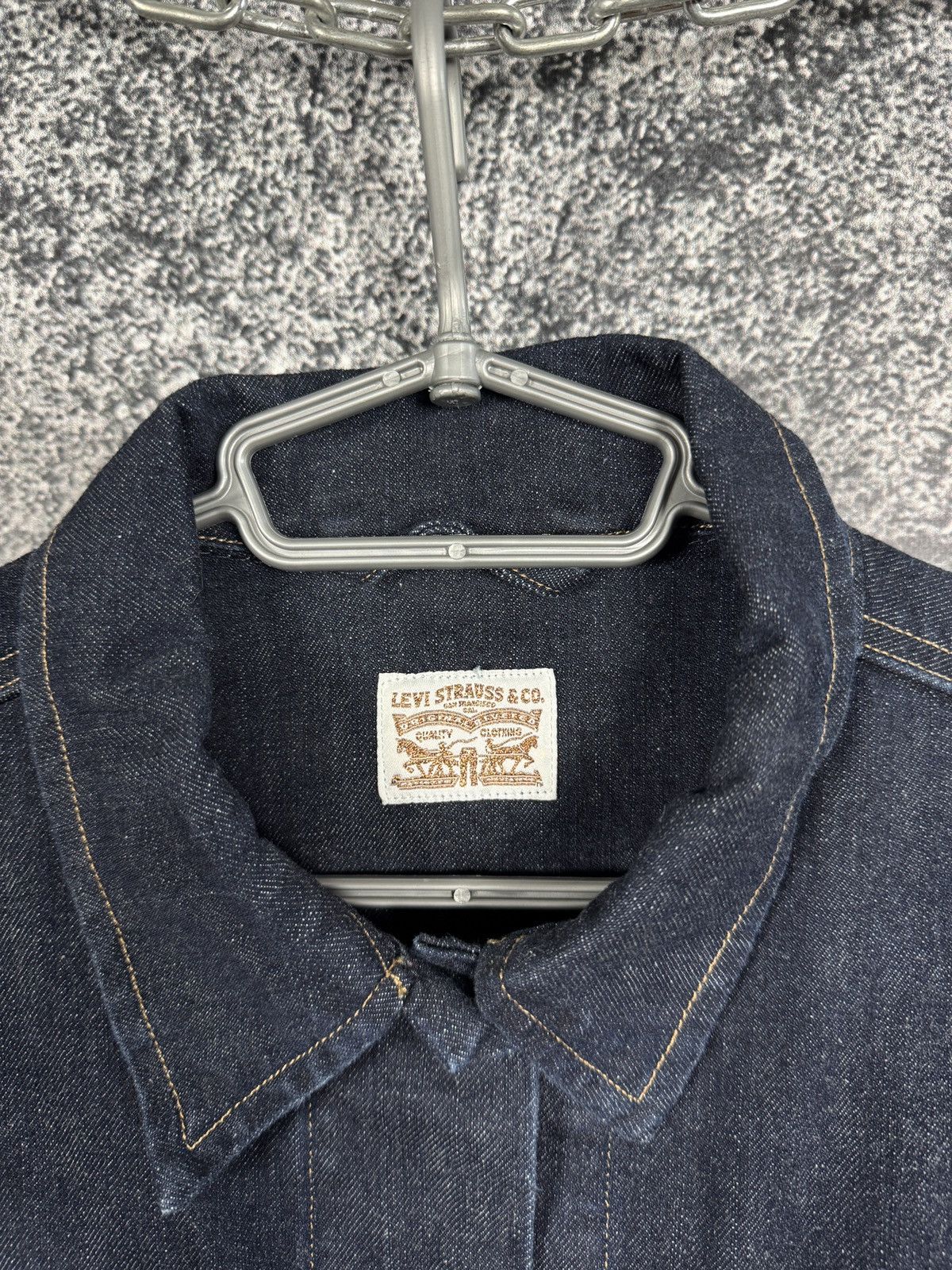 Levi's Levis Vintage Denim Trucker Jacket Classic Navy Blue Sz L Size L / US 10 / IT 46 - 8 Thumbnail