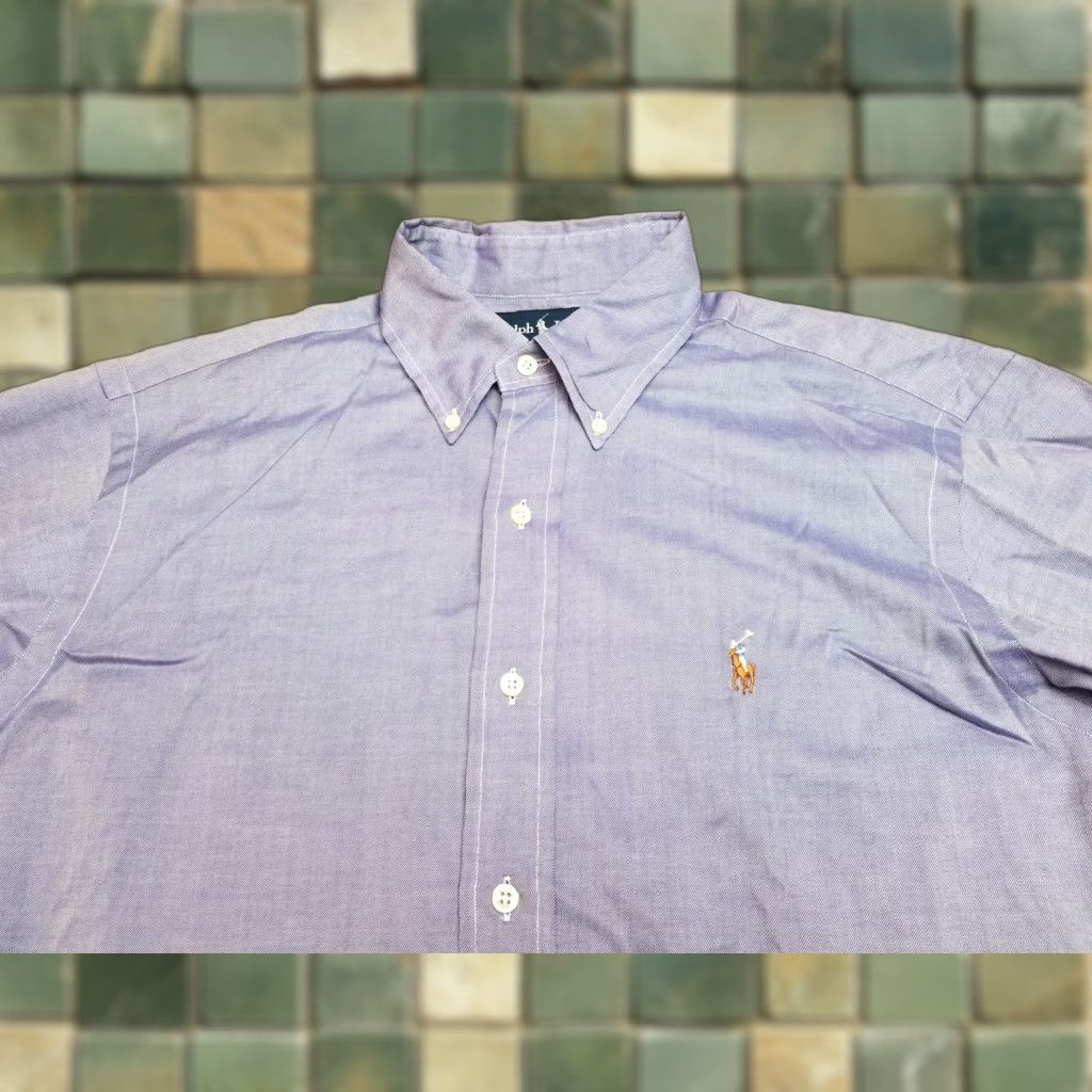 Polo Ralph Lauren Ralph Lauren Shirt Men 15.5 Blue Lavender 100% Cotton Classic Fit Long Sleeve Button-Up Size US L / EU 52-54 / 3 - 1 Thumbnail