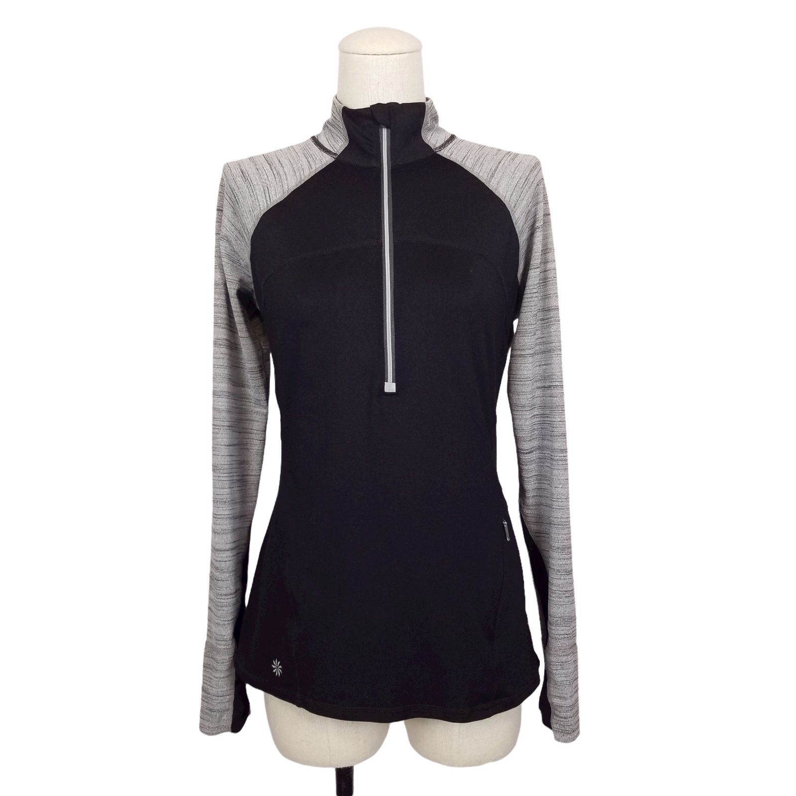 Athleta Athleta Running Wild 2.0 Half Zip Pullover Top Black Gray S Size S / US 4 / IT 40 - 1 Thumbnail