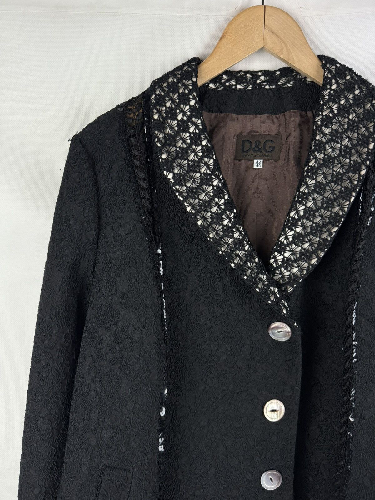 Dolce & Gabbana Dolce & Gabbana Ladies Lace Trim Blazer Jacket Size 32 / 46 Size L / US 10 / IT 46 - 4 Thumbnail
