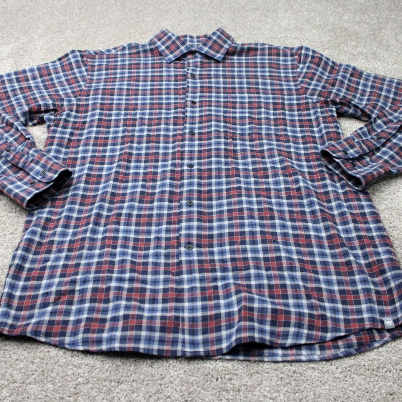 Peter Millar Peter Millar Shirt Men Large Red/Blue Plaid Gander Sport Cotton Long Sleeve Size US L / EU 52-54 / 3 - 3 Thumbnail