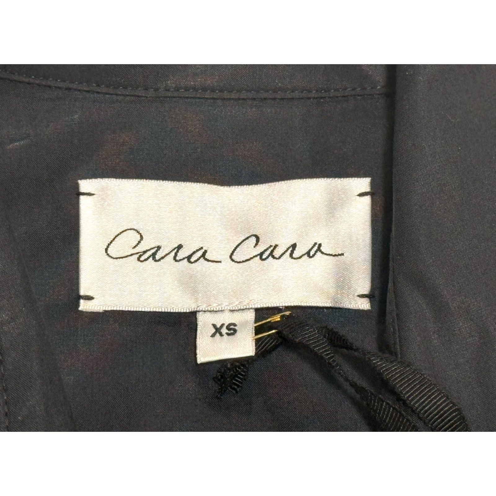 Vintage NWT Cara Cara Hutton Midi Dress Black Puff Sleeve Cotton Poplin XS Womens Size XS / US 0-2 / IT 36-38 - 5 Thumbnail