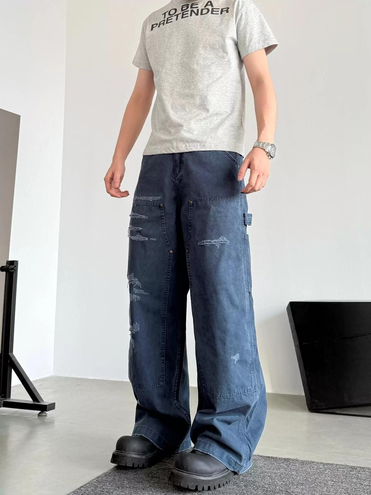 Other Oversized Distressed Wide Leg Jeans Size US 28 / EU 44 - 2 Thumbnail