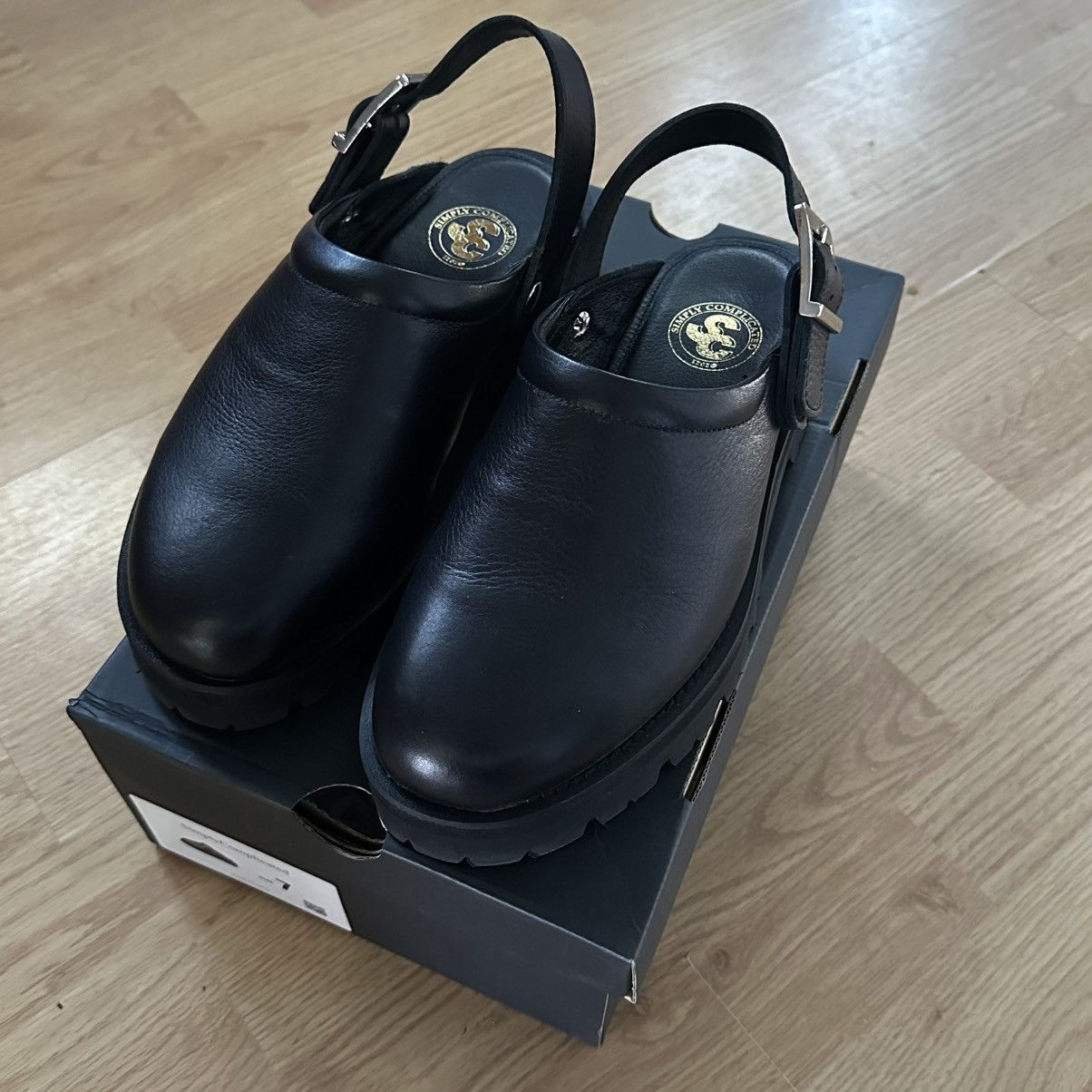 Japanese Brand × Vibram Simply Complicated Smooth Leather Lug Mule Black  Size 9 | Grailed