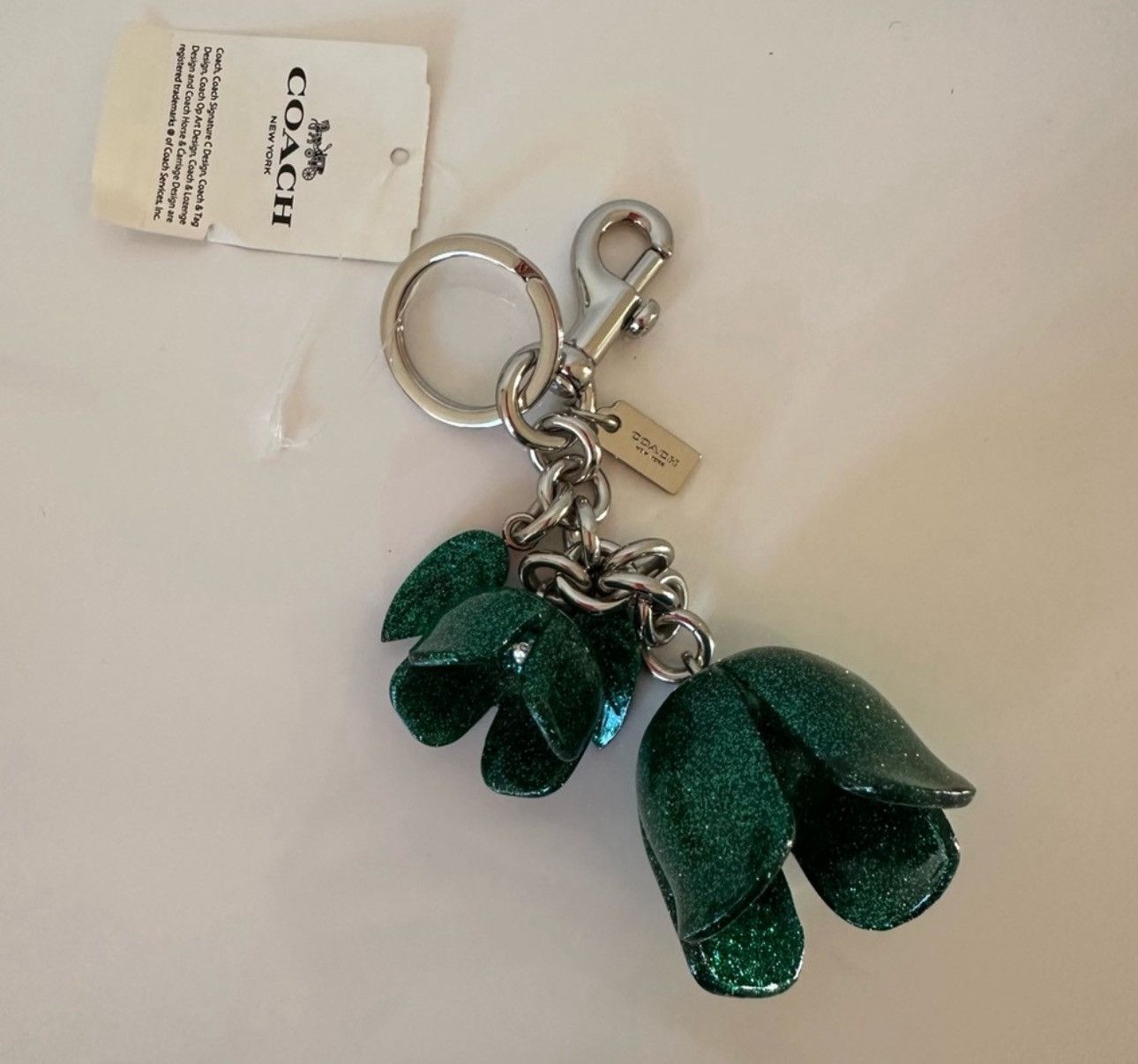 Coach Coach New York Green Flower Keychain Size ONE SIZE - 4 Thumbnail