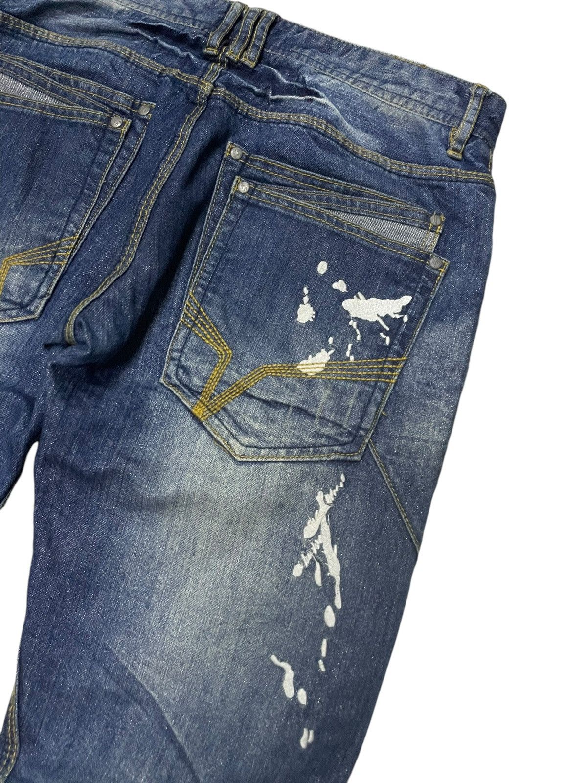 HIDEAWAYS × Hysteric Glamour Hideaways Nicole Heavy Whiskers Shiny Blue Flared Jeans Size US 30 / EU 46 - 15 Thumbnail