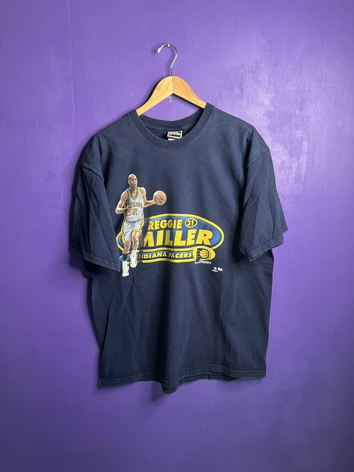 NBA × Pro Player × Vintage Vintage 90s Pro player pacers Reggie miller t-shirt Size US XL / EU 56 / 4 - 1 Thumbnail