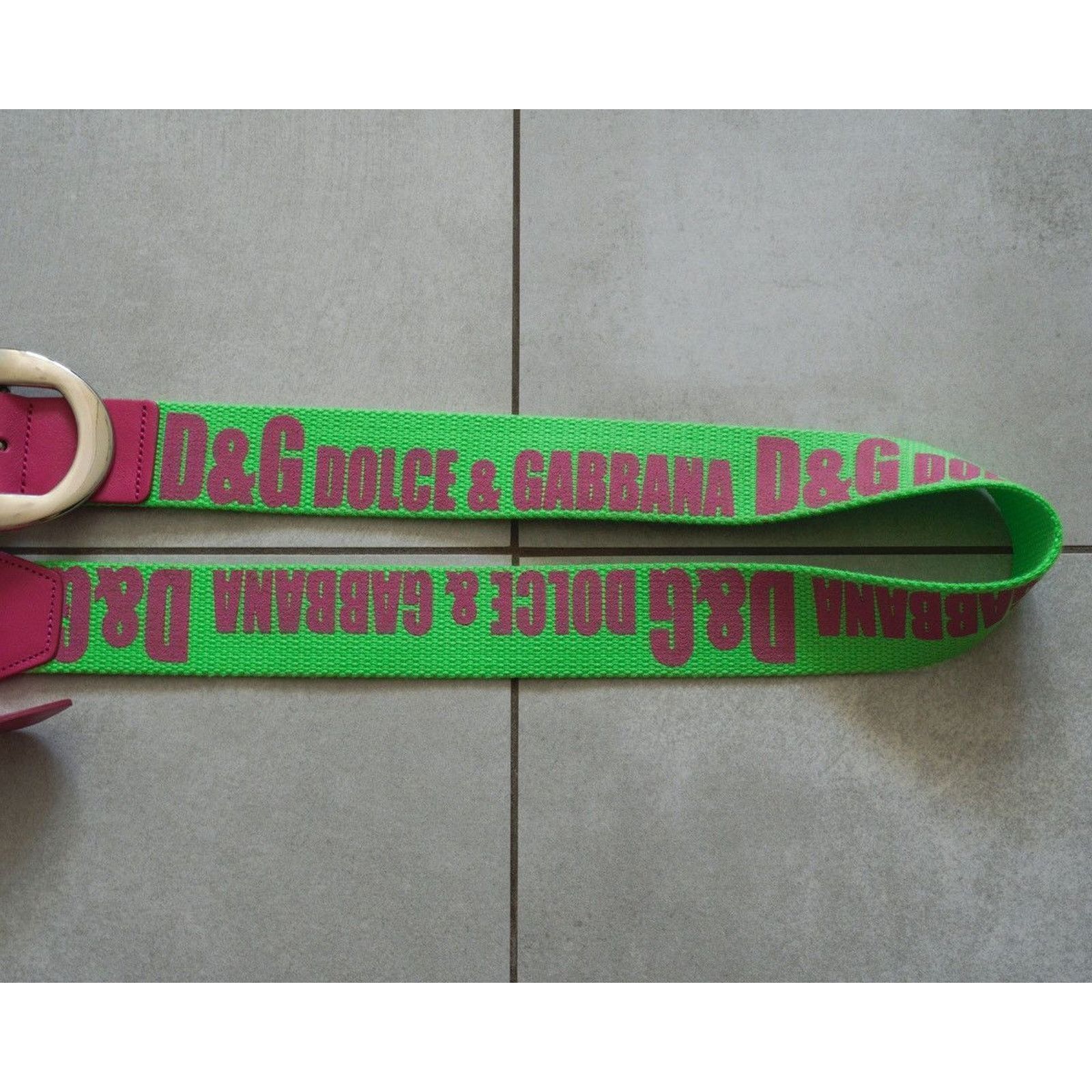 Dolce & Gabbana Dolce gabbana logo two tone pink green nylon leather belt Size ONE SIZE - 8 Thumbnail