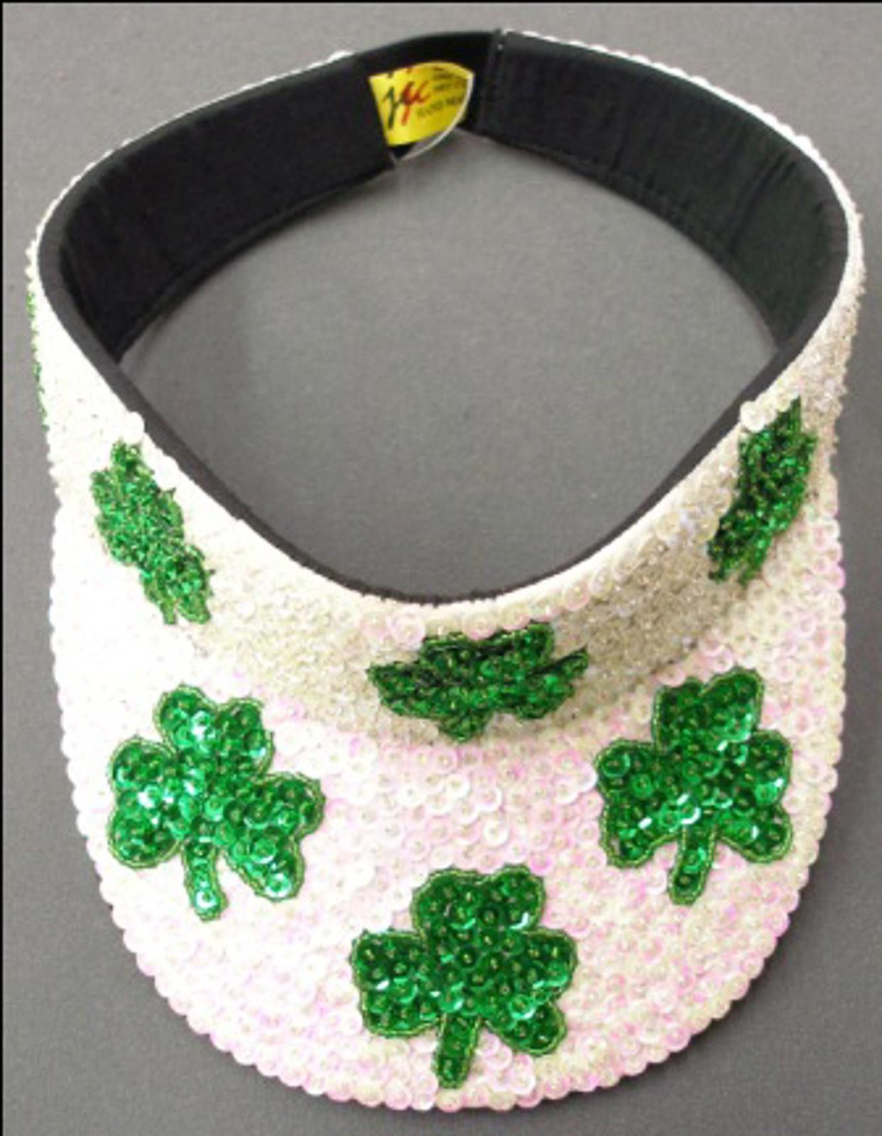 Designer Sequin Sun Visor Shamrock Size ONE SIZE - 1 Preview