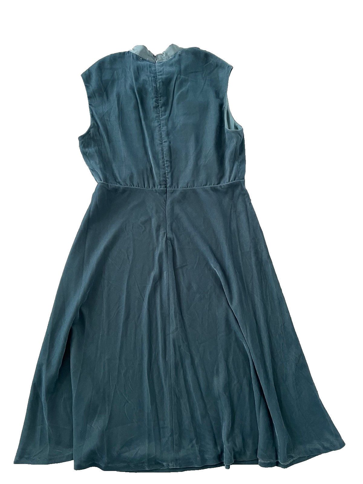 Ralph Lauren Lauren Ralph Lauren Tie-Neck Velvet Velour Dress Teal ( 14 ) Size XL / US 12-14 / IT 48-50 - 6 Thumbnail
