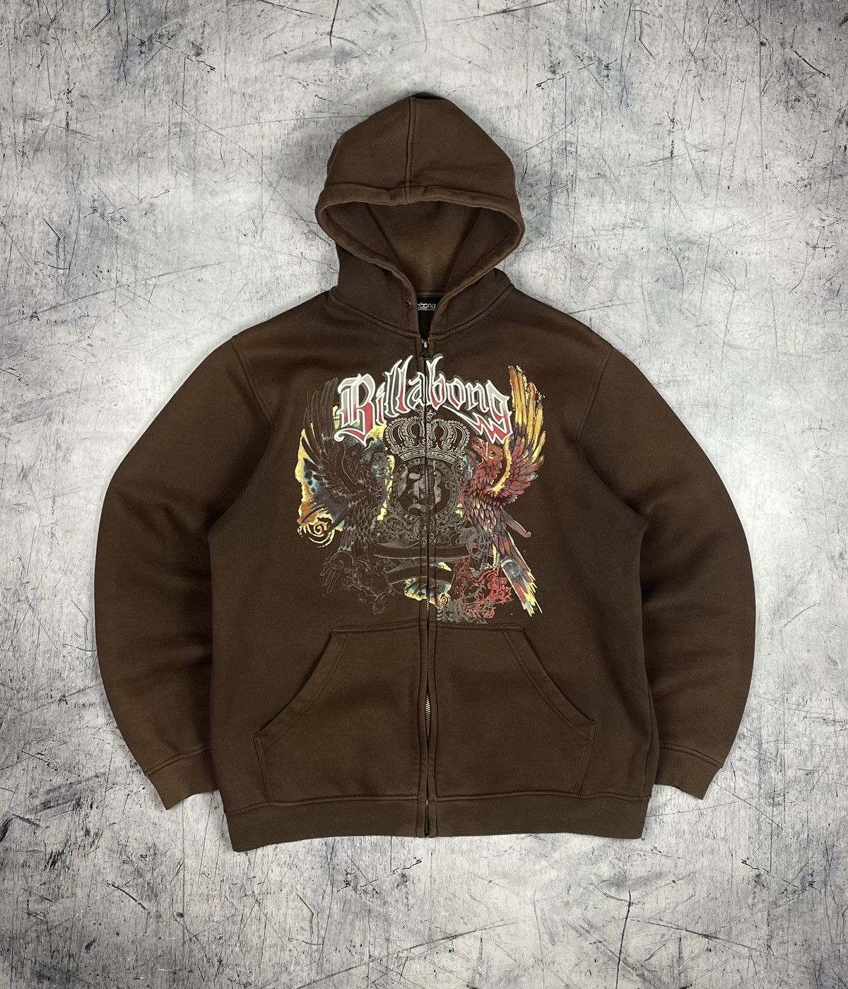 Billabong Billabong Faded Brown Y2K Surf Full Zip Hoodie Fleece Size US L / EU 52-54 / 3 - 2 Thumbnail