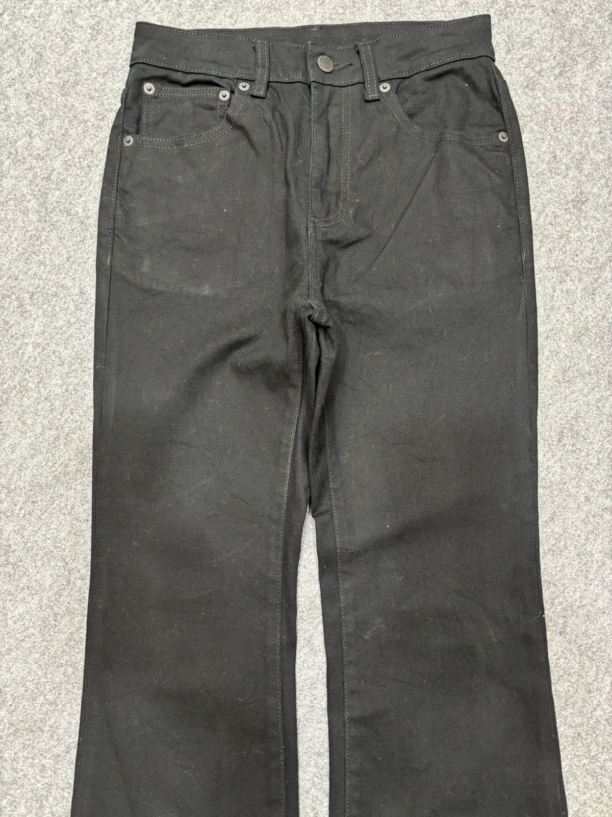 GU 💥Flare💥Japanese Brand GU Superblack Elastic Denim F693 Size US 26 / EU 42 - 4 Thumbnail