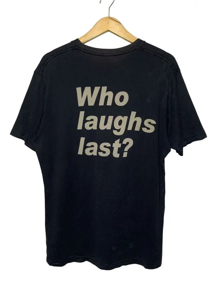 Band Tees Vintage Barbara Kruger skeleton WHO LAUGH LAST? T shirt Size US L / EU 52-54 / 3 - 7 Thumbnail