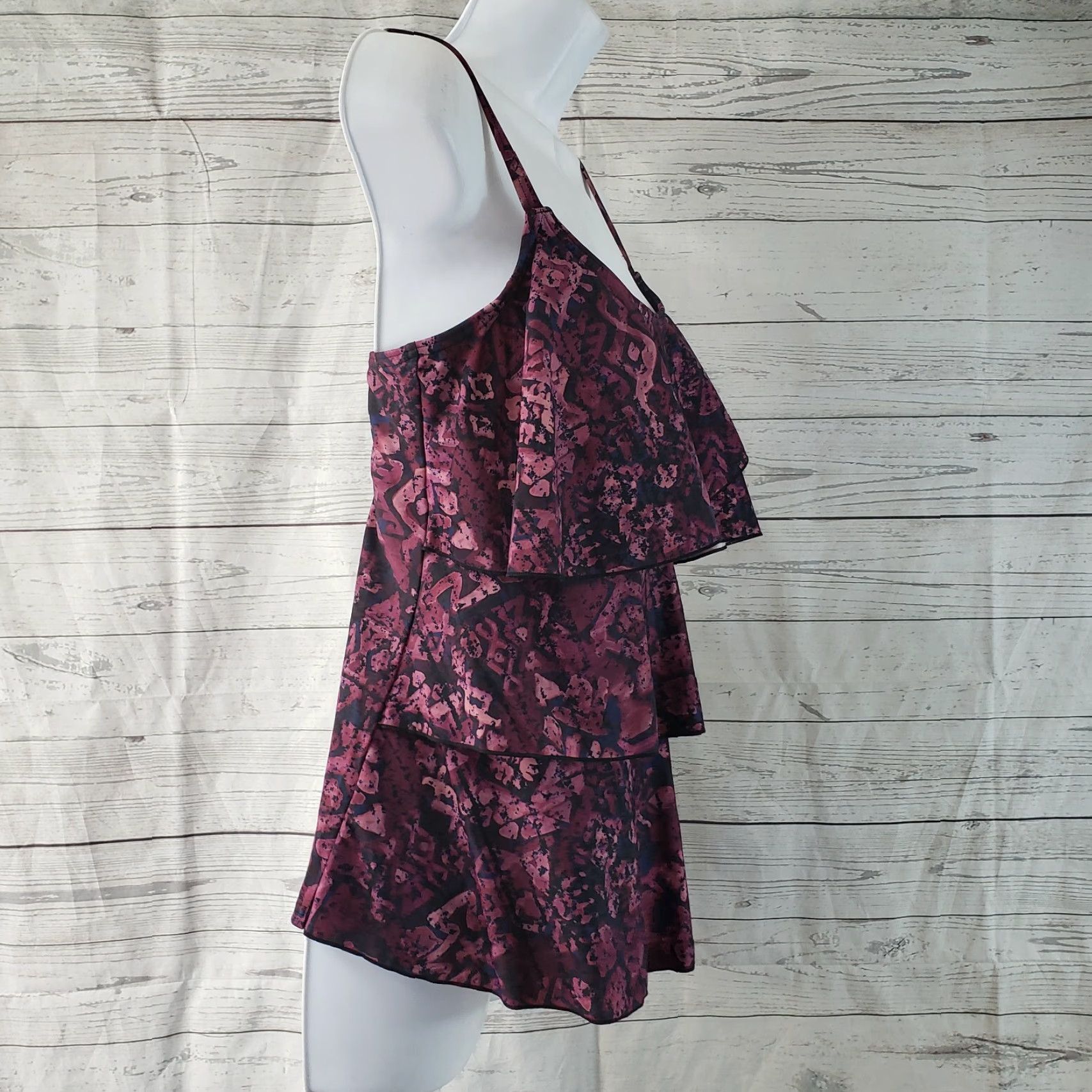Coldwater Creek Coldwater Creek Tankini Top Womens Size 8 Purple Layered Ruffle Nylon Spandex Blend Size M / US 6-8 / IT 42-44 - 2 Thumbnail