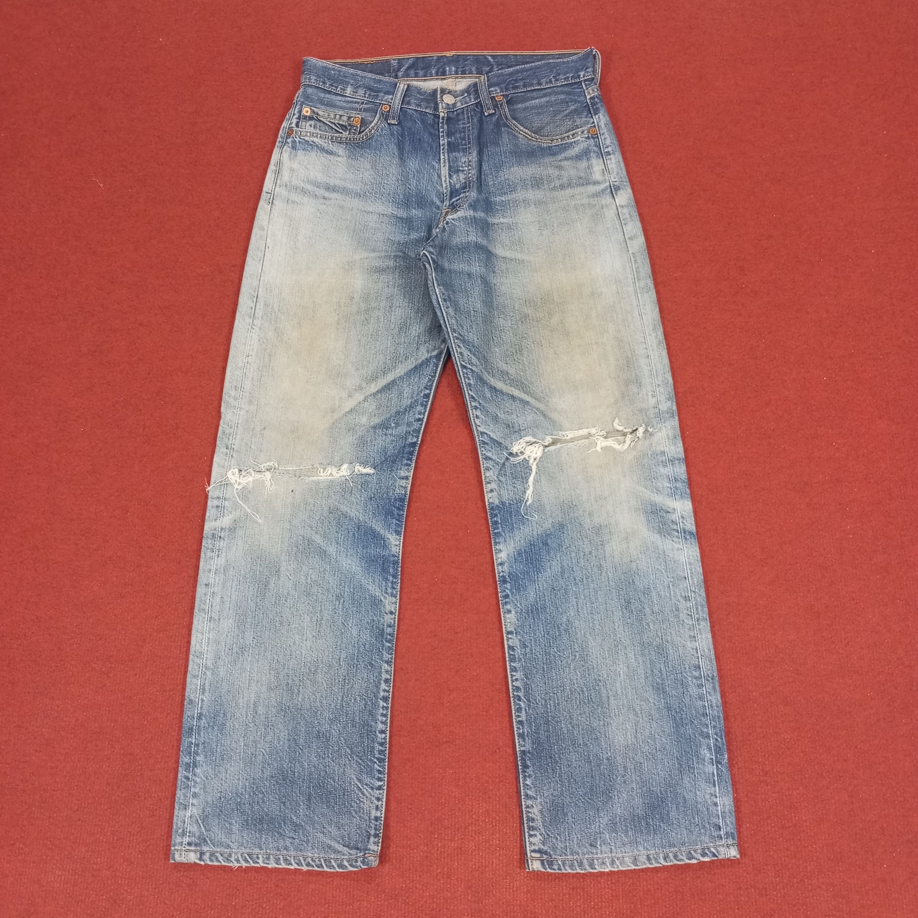 Levi's × Vintage Levis 501 Distressed Jeans Streetwear Style Size US 29 - 4 Thumbnail