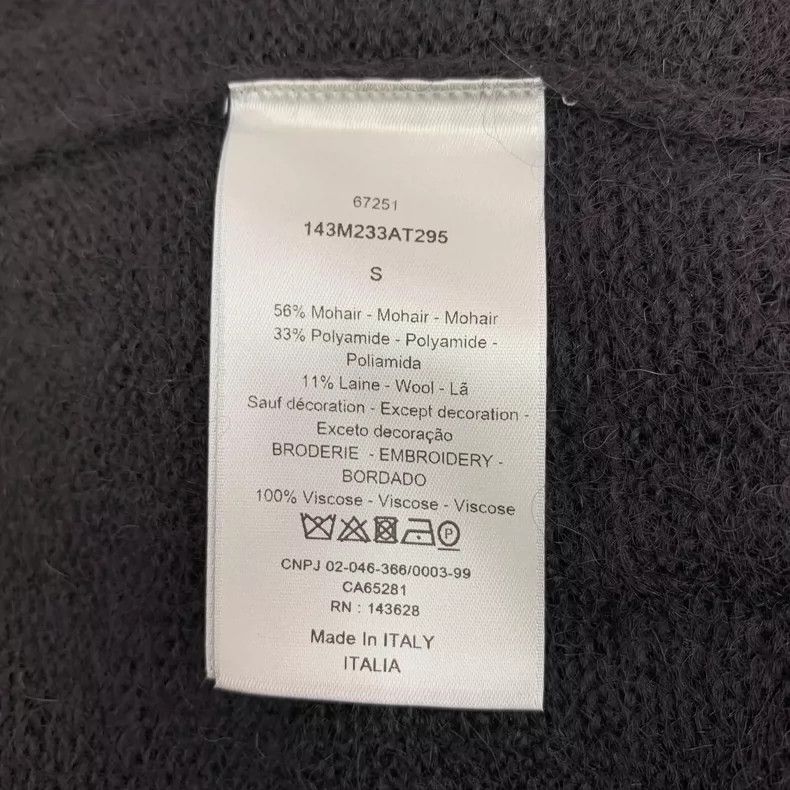 Dior Dior Co-branded black logo letter embroidery horsehair V-ne Size US S / EU 44-46 / 1 - 7 Thumbnail
