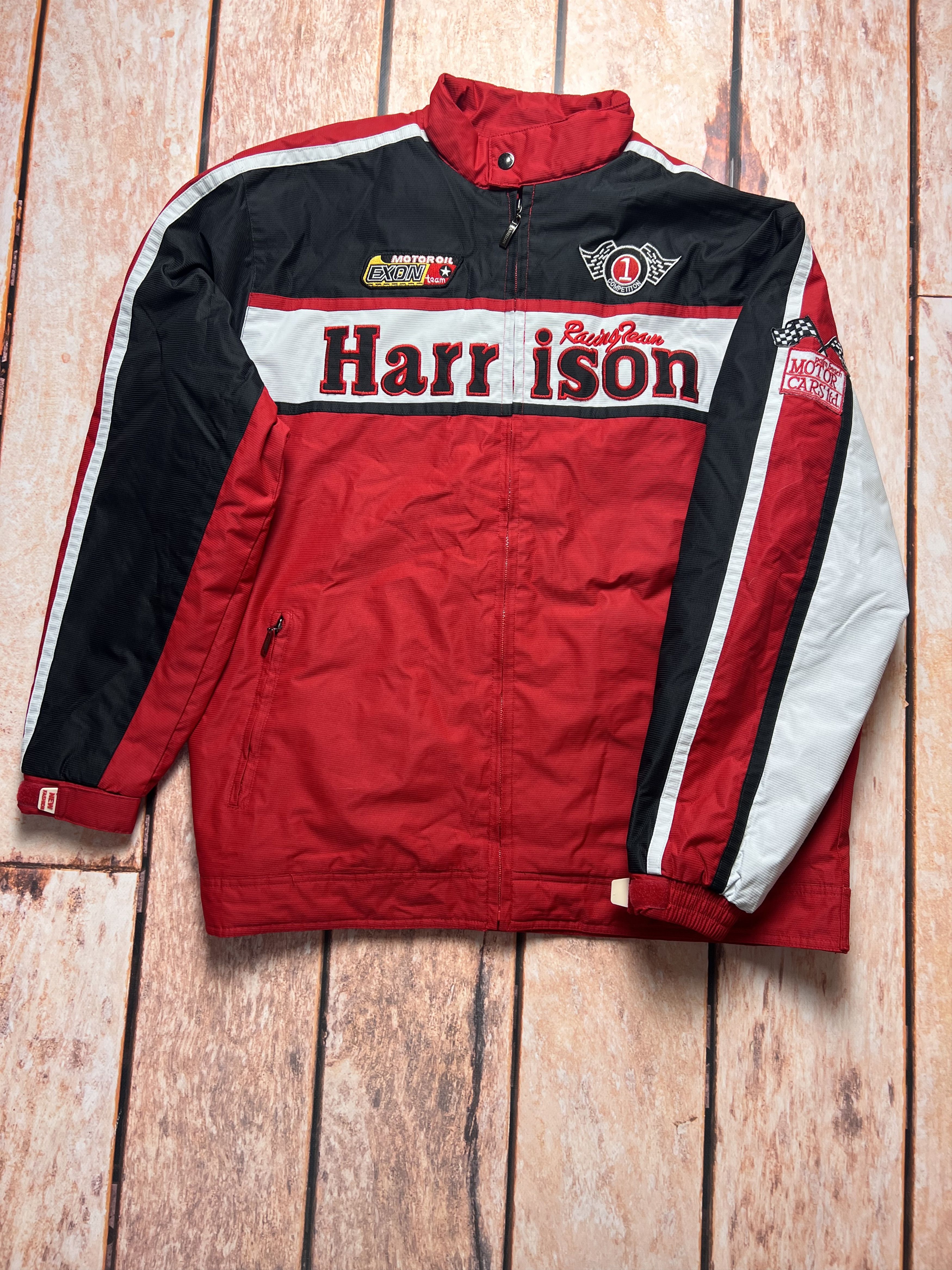 image of Vintage Racing Moto Harrison Rider Jacket American Style Y2K in Red, Men's (Size XL)