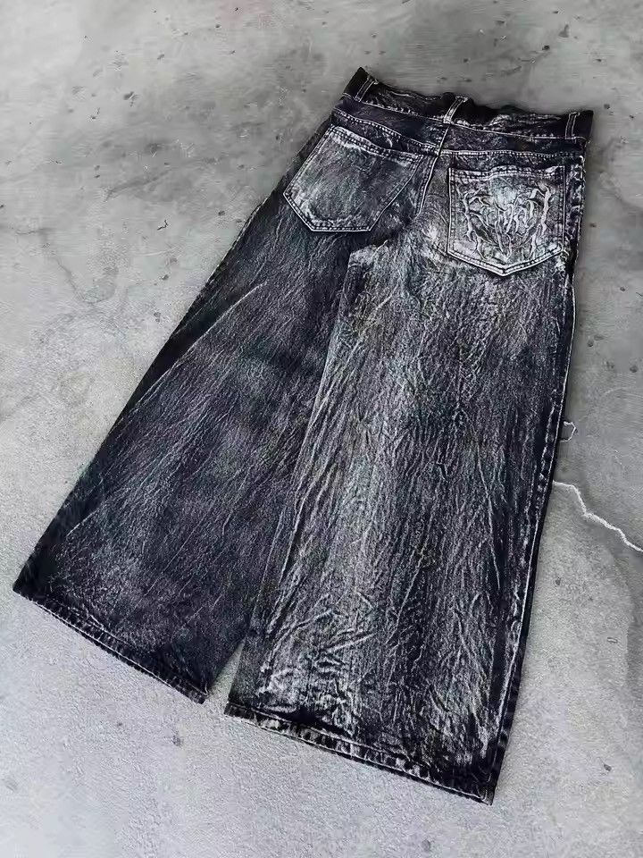 Japanese Brand Thorn Distressed Butterfly Baggy Denim Jeans Size US 31 - 6 Thumbnail