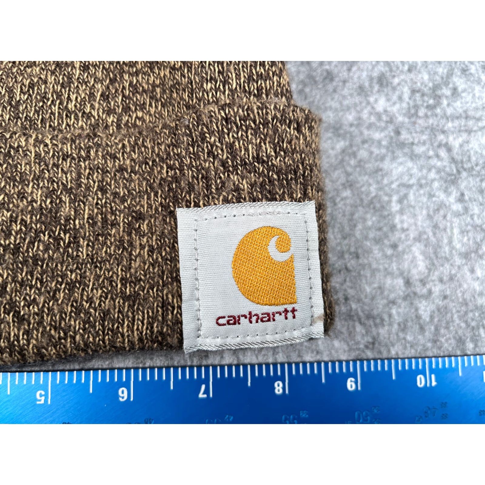 Carhartt VINTAGE Carhartt Beanie Toque Adult One Size Heather Brown Knit 100% Acrylic Workwear Size ONE SIZE - 2 Thumbnail