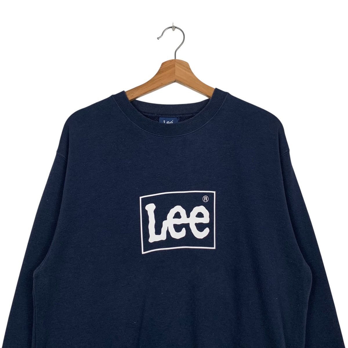 Lee LEE Box Logo Navy Blue Crewneck Sweatshirt #1682-C75 Size US L / EU 52-54 / 3 - 2 Thumbnail