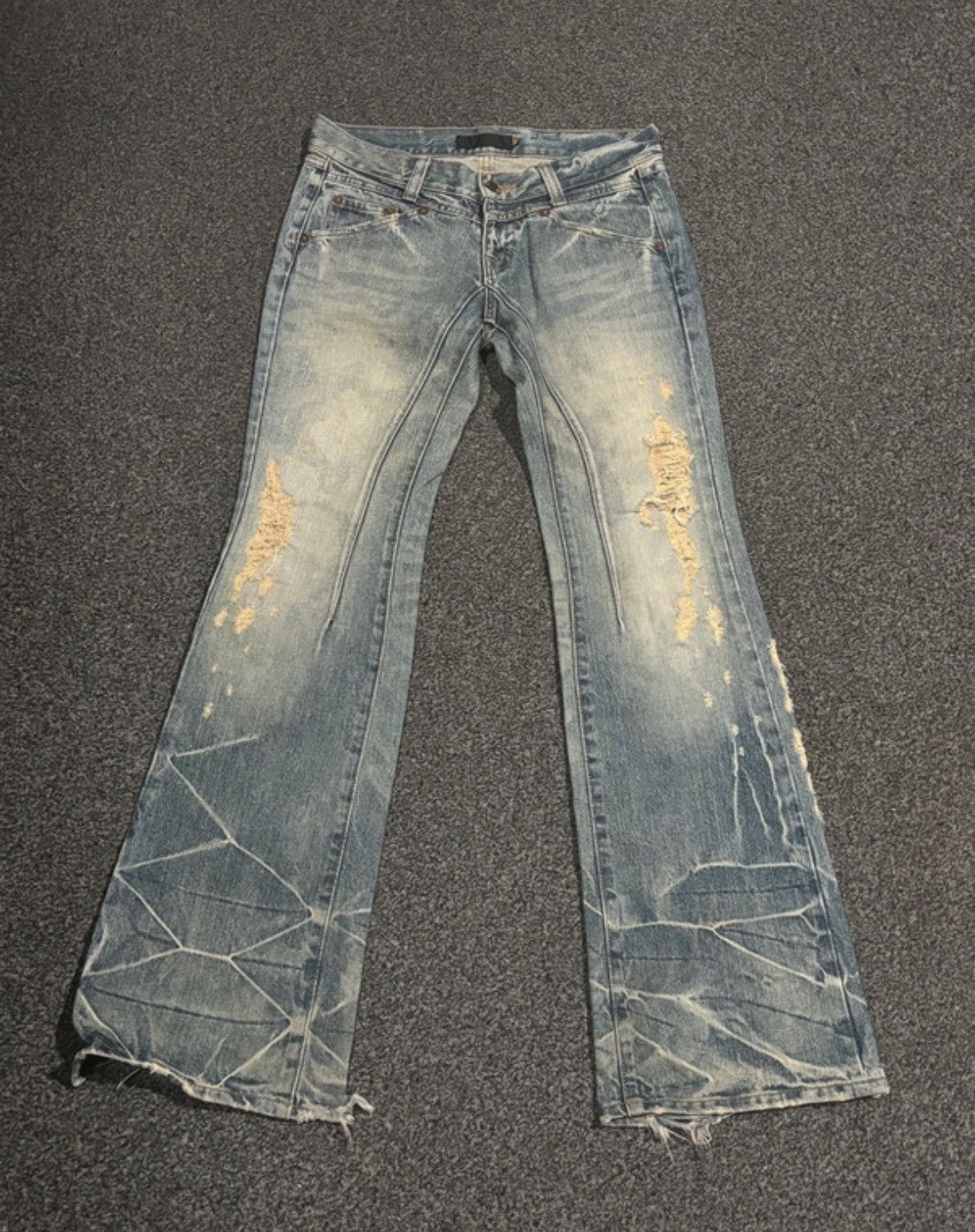 JACKROSE Japanese Distressed Flared Denim Size US 31 - 1 Thumbnail