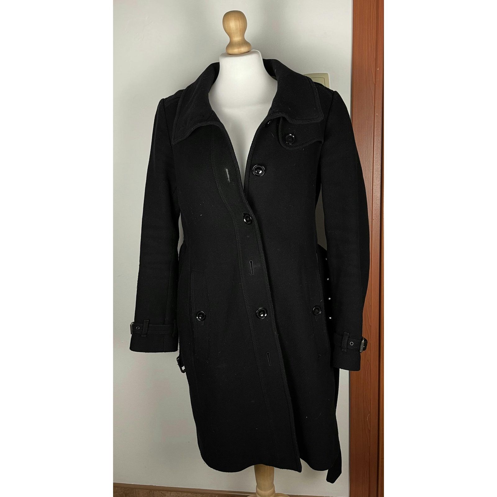 Burberry Burberry Brit Women's Black Cashmere Wool Belted Coat 8 Size M / US 6-8 / IT 42-44 - 1 Thumbnail