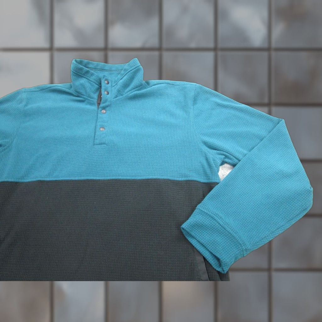 Outdoor Research Outdoor Research Pullover Mens XL Blue Black Waffle Fleece Hiking Snap Neck Size US XL / EU 56 / 4 - 1 Thumbnail