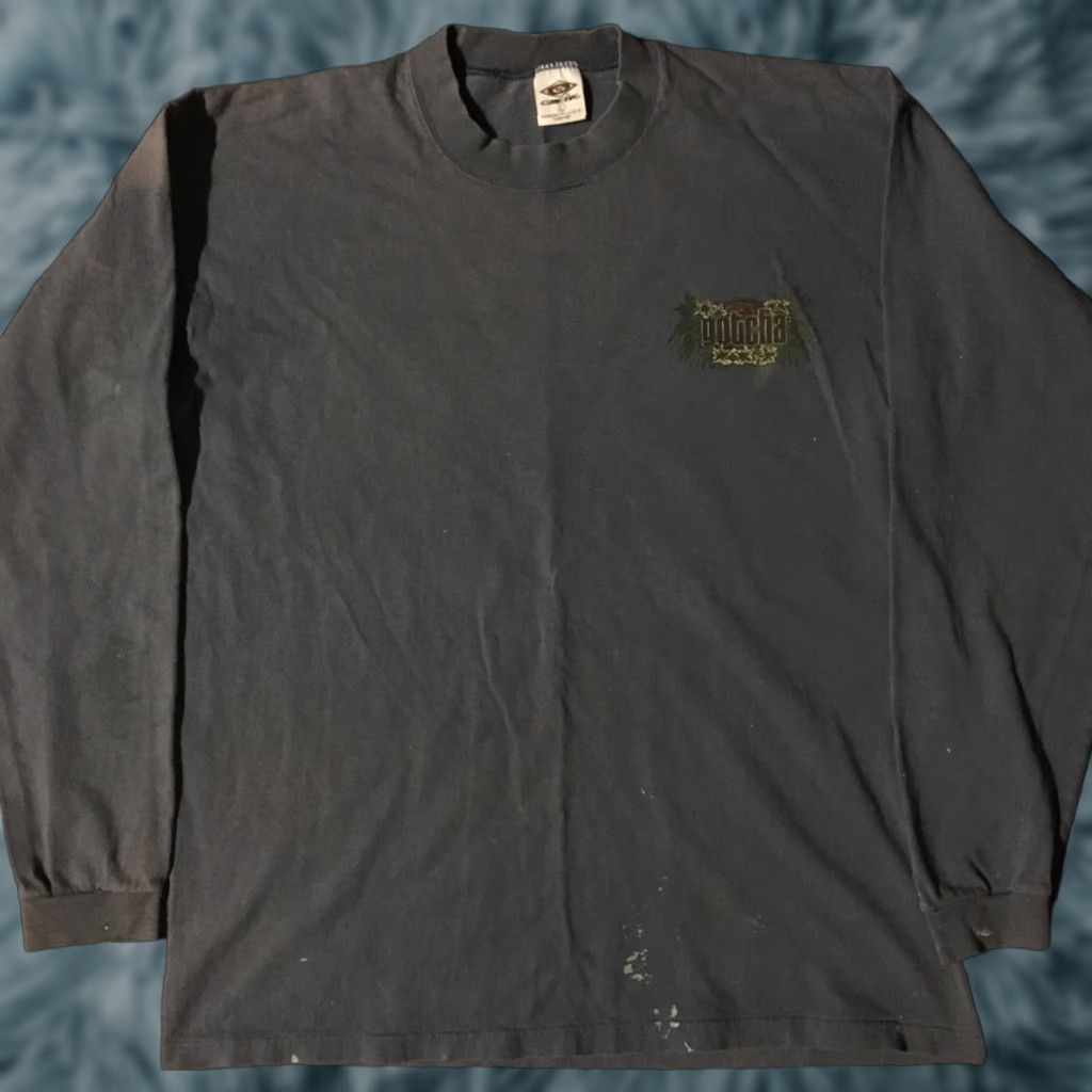 VINTAGE Gotcha Faded Distress Shirt L Blue 80s 90s Surf Skate Grunge USA Single Stitch T-Shirt Men Ocean Beach Graphic Tee