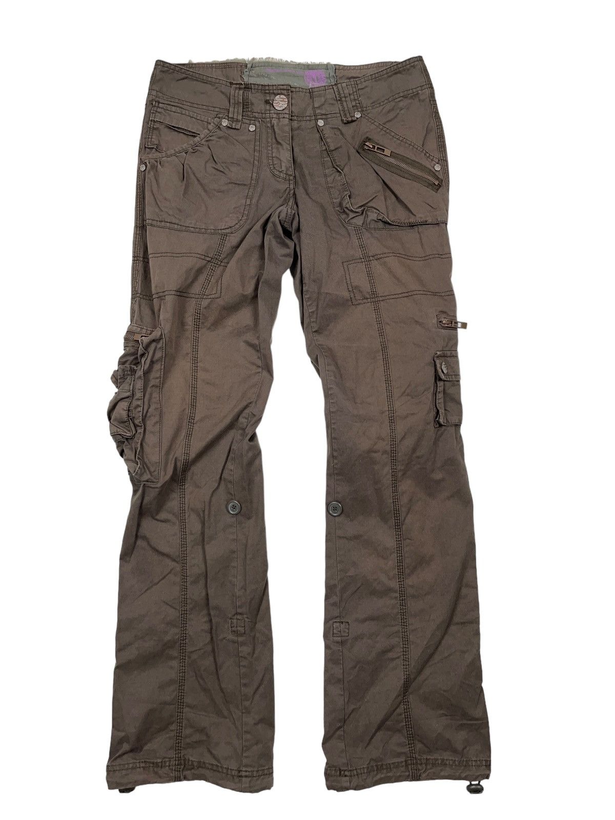Japanese Brand Vintage y2k Brown Cargo Pants 3d Pockets Japanese Size 26" / US 2 / IT 38 - 1 Thumbnail