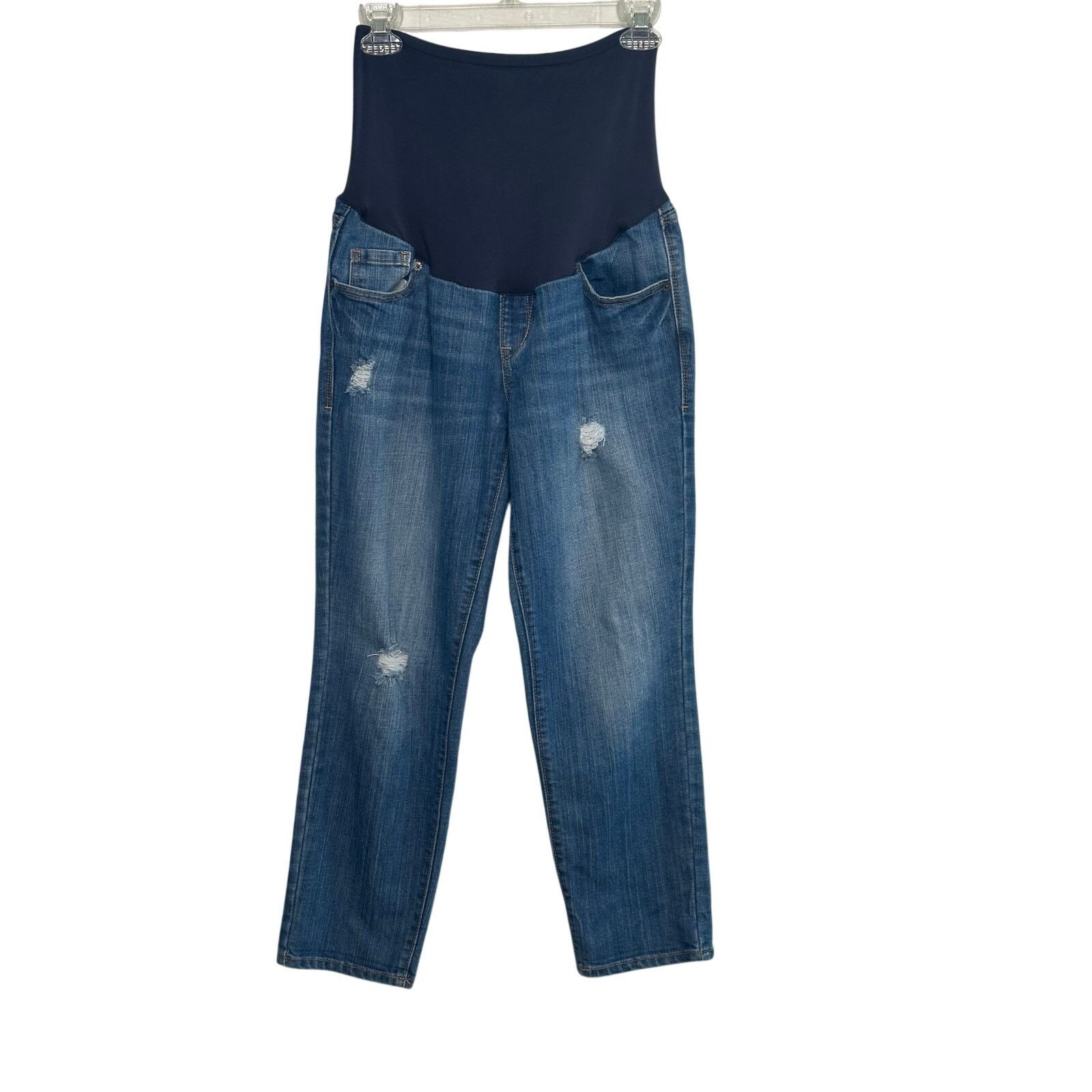 Old Navy Old Navy Maternity distressed pull on jeans size 8 Size 30" / US 8 / IT 44 - 10 Thumbnail