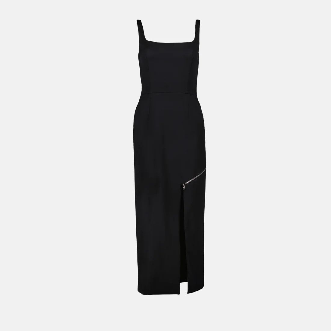 Alexander McQueen o1s22i1n1024 Convertible Panel Sheath Midi Dress in Black Size S / US 4 / IT 40 - 1 Thumbnail